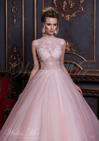 Rochia de mireasa cu gat mare și corset transparent-2